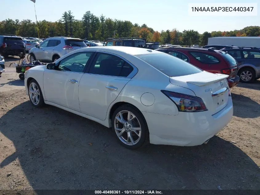 2014 Nissan Maxima 3.5 Sv VIN: 1N4AA5AP3EC440347 Lot: 40498361