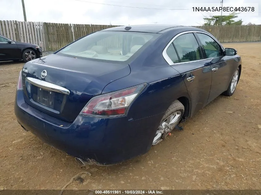 1N4AA5AP8EC443678 2014 Nissan Maxima 3.5 Sv