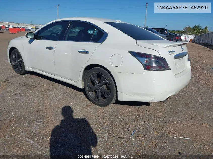 2014 Nissan Maxima 3.5 S/3.5 Sv VIN: 1N4AA5AP7EC462920 Lot: 40517599