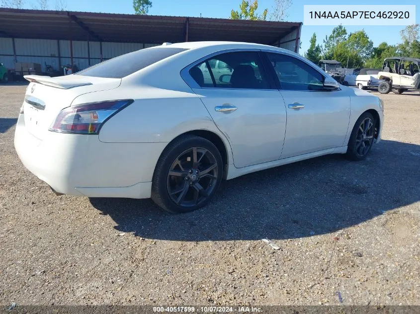 2014 Nissan Maxima 3.5 S/3.5 Sv VIN: 1N4AA5AP7EC462920 Lot: 40517599