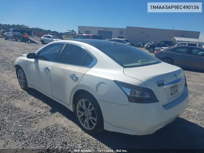 2014 Nissan Maxima S/Sv VIN: 1N4AA5AP9EC490136 Lot: 40560571