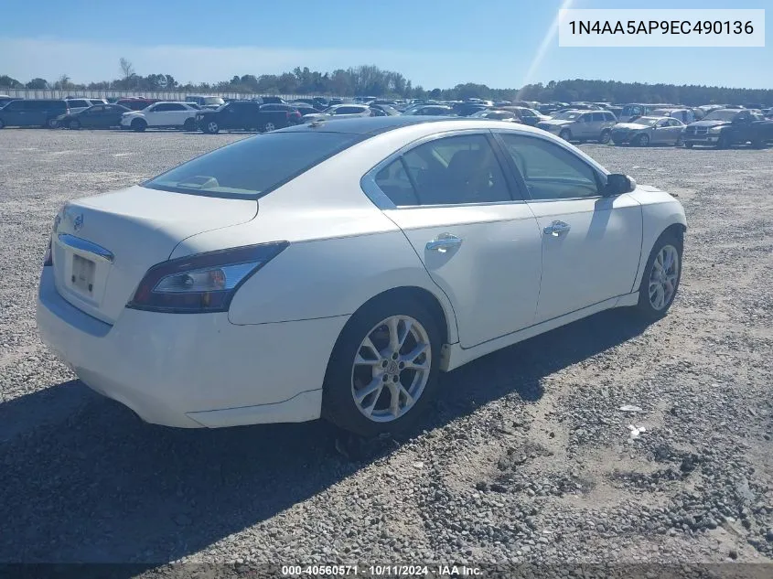 2014 Nissan Maxima S/Sv VIN: 1N4AA5AP9EC490136 Lot: 40560571