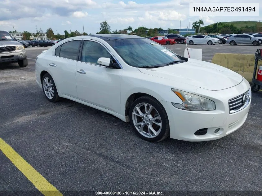 2014 Nissan Maxima 3.5 Sv W/Premium Pkg VIN: 1N4AA5AP7EC491494 Lot: 40569136