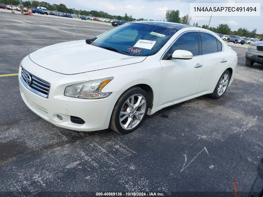 2014 Nissan Maxima 3.5 Sv W/Premium Pkg VIN: 1N4AA5AP7EC491494 Lot: 40569136