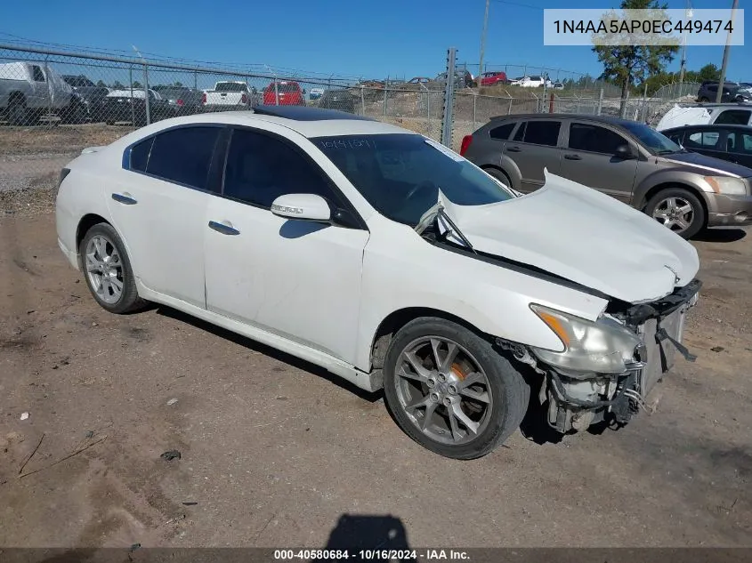 2014 Nissan Maxima 3.5 S VIN: 1N4AA5AP0EC449474 Lot: 40580684