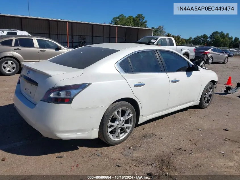 2014 Nissan Maxima 3.5 S VIN: 1N4AA5AP0EC449474 Lot: 40580684