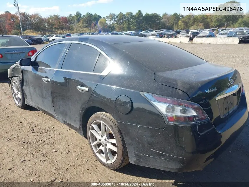 2014 Nissan Maxima 3.5 S/3.5 Sv VIN: 1N4AA5AP8EC496476 Lot: 40589873