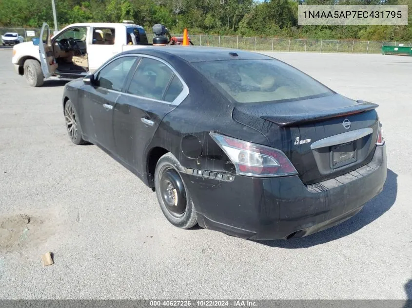 2014 Nissan Maxima 3.5 Sv VIN: 1N4AA5AP7EC431795 Lot: 40627226