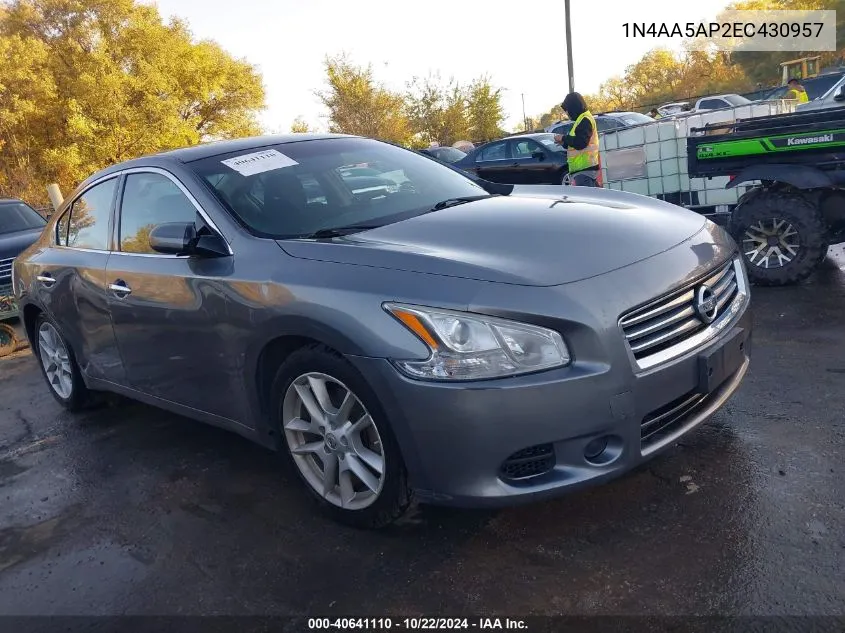 2014 Nissan Maxima 3.5 S VIN: 1N4AA5AP2EC430957 Lot: 40641110