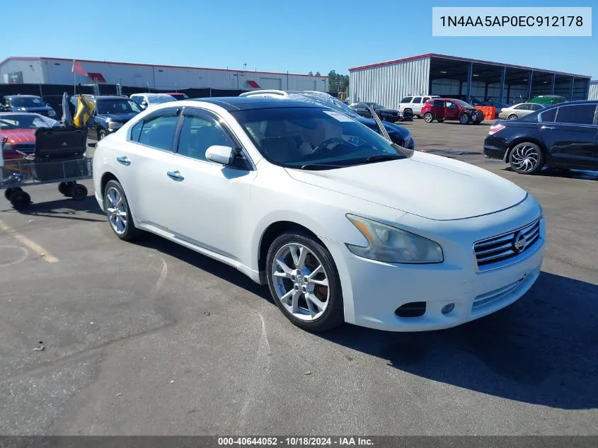 2014 Nissan Maxima 3.5 Sv VIN: 1N4AA5AP0EC912178 Lot: 40644052