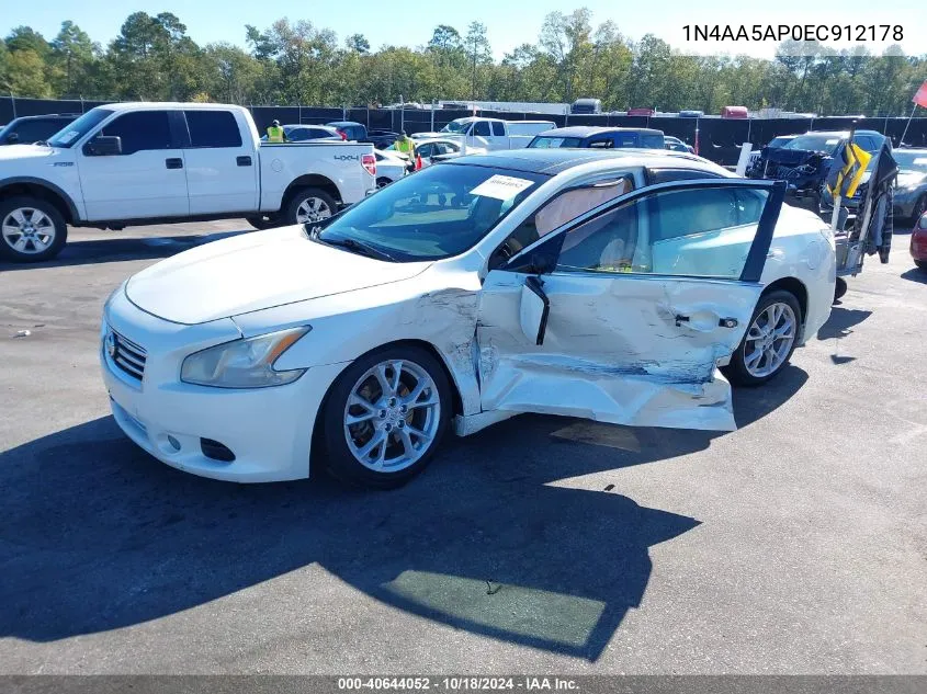 2014 Nissan Maxima 3.5 Sv VIN: 1N4AA5AP0EC912178 Lot: 40644052