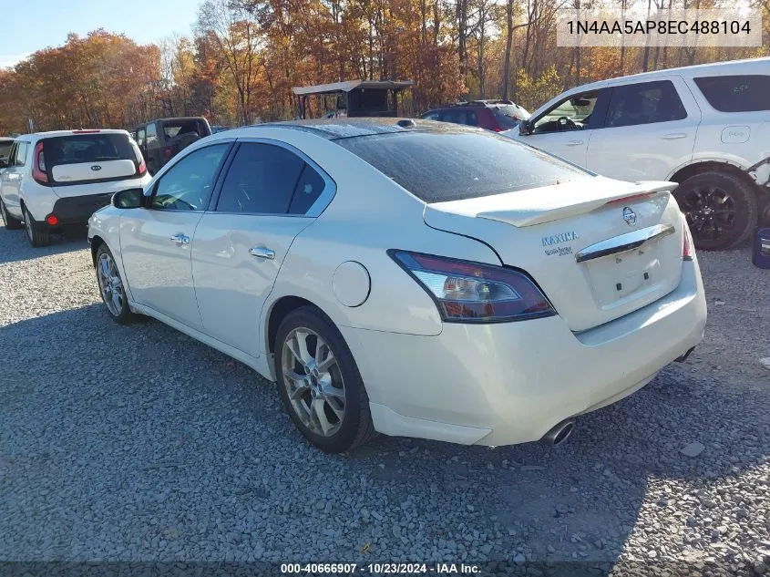 2014 Nissan Maxima 3.5 Sv VIN: 1N4AA5AP8EC488104 Lot: 40666907