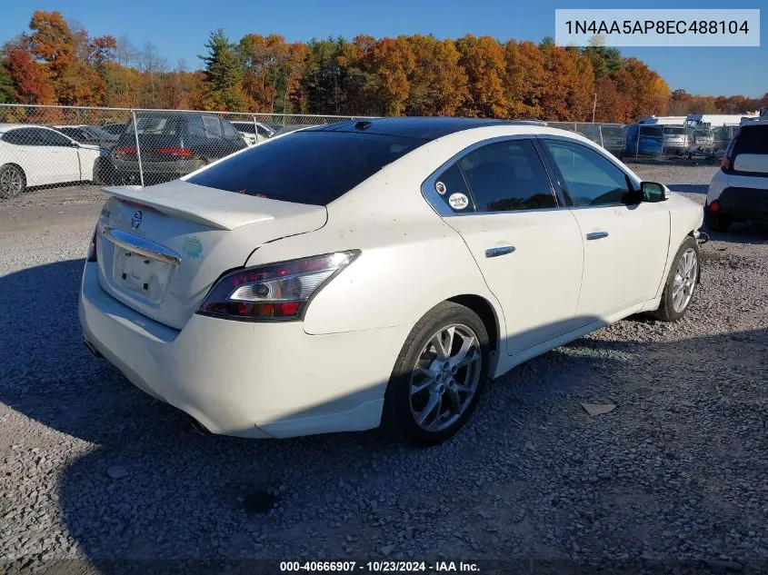 2014 Nissan Maxima 3.5 Sv VIN: 1N4AA5AP8EC488104 Lot: 40666907