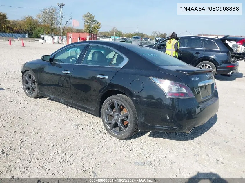 2014 Nissan Maxima 3.5 Sv VIN: 1N4AA5AP0EC908888 Lot: 40668001