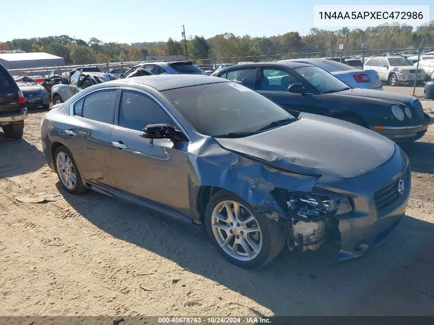 2014 Nissan Maxima 3.5 Sv VIN: 1N4AA5APXEC472986 Lot: 40678763