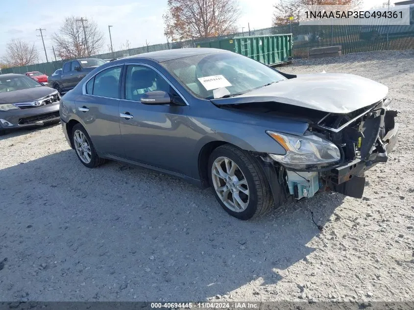 2014 Nissan Maxima 3.5 Sv VIN: 1N4AA5AP3EC494361 Lot: 40694445