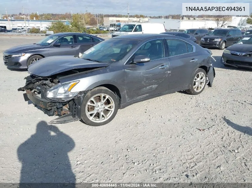 2014 Nissan Maxima 3.5 Sv VIN: 1N4AA5AP3EC494361 Lot: 40694445