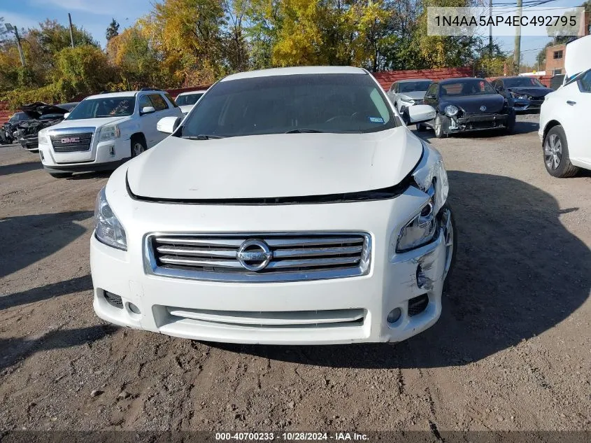 2014 Nissan Maxima 3.5 S/3.5 Sv VIN: 1N4AA5AP4EC492795 Lot: 40700233