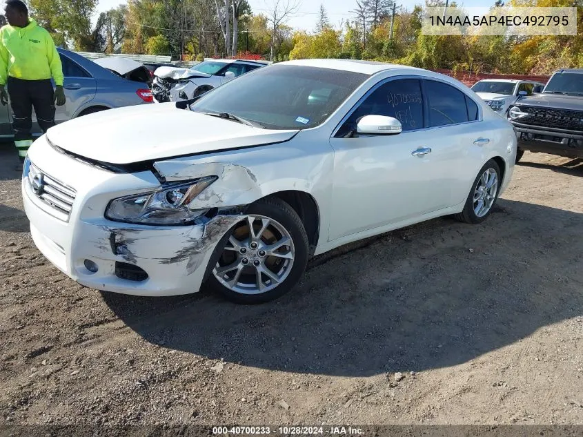 2014 Nissan Maxima 3.5 S/3.5 Sv VIN: 1N4AA5AP4EC492795 Lot: 40700233