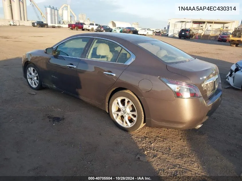 2014 Nissan Maxima 3.5 S VIN: 1N4AA5AP4EC430314 Lot: 40705504