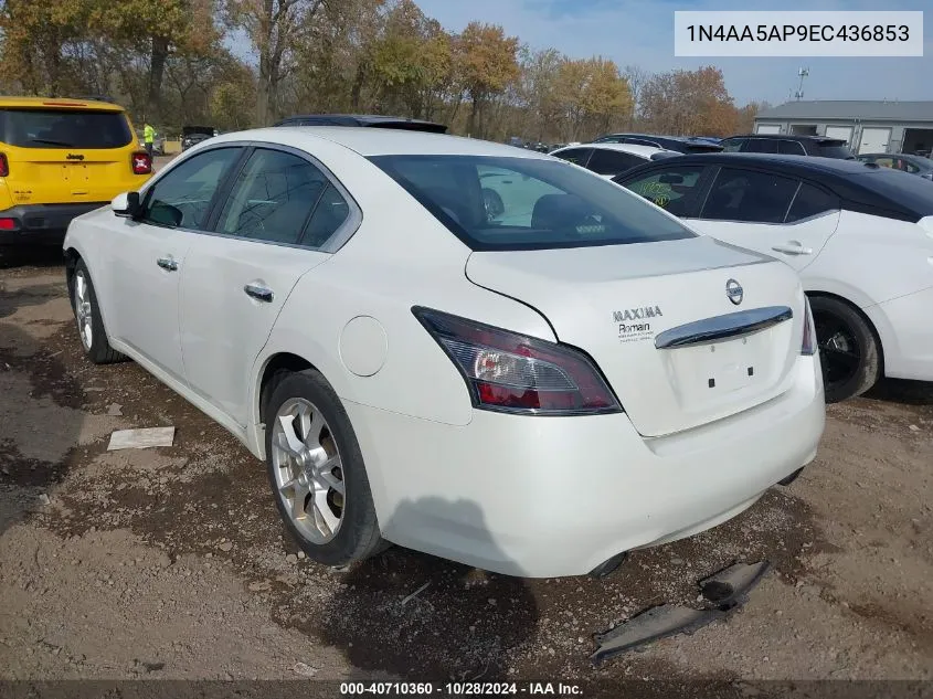 2014 Nissan Maxima 3.5 S VIN: 1N4AA5AP9EC436853 Lot: 40710360