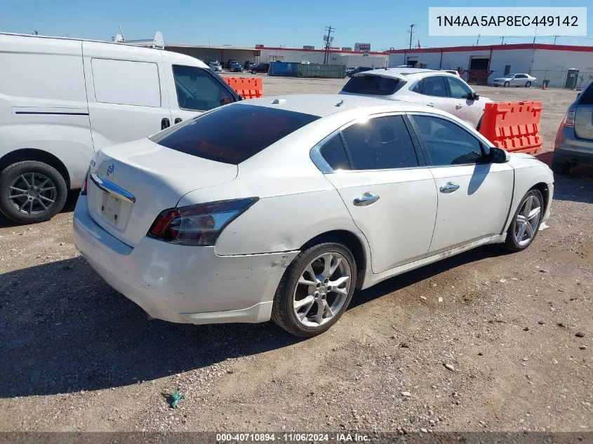 2014 Nissan Maxima 3.5 Sv VIN: 1N4AA5AP8EC449142 Lot: 40710894