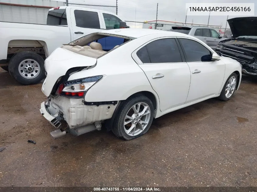 2014 Nissan Maxima 3.5 Sv VIN: 1N4AA5AP2EC456166 Lot: 40743755