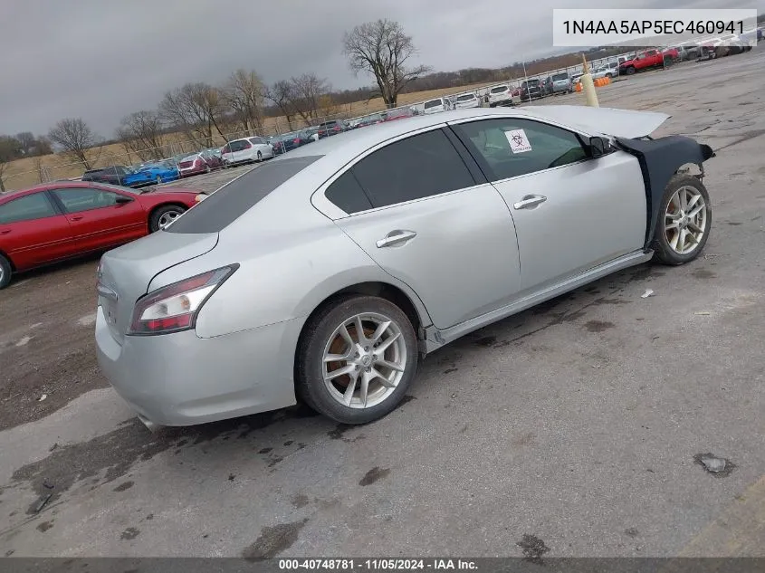 2014 Nissan Maxima 3.5 S/3.5 Sv VIN: 1N4AA5AP5EC460941 Lot: 40748781