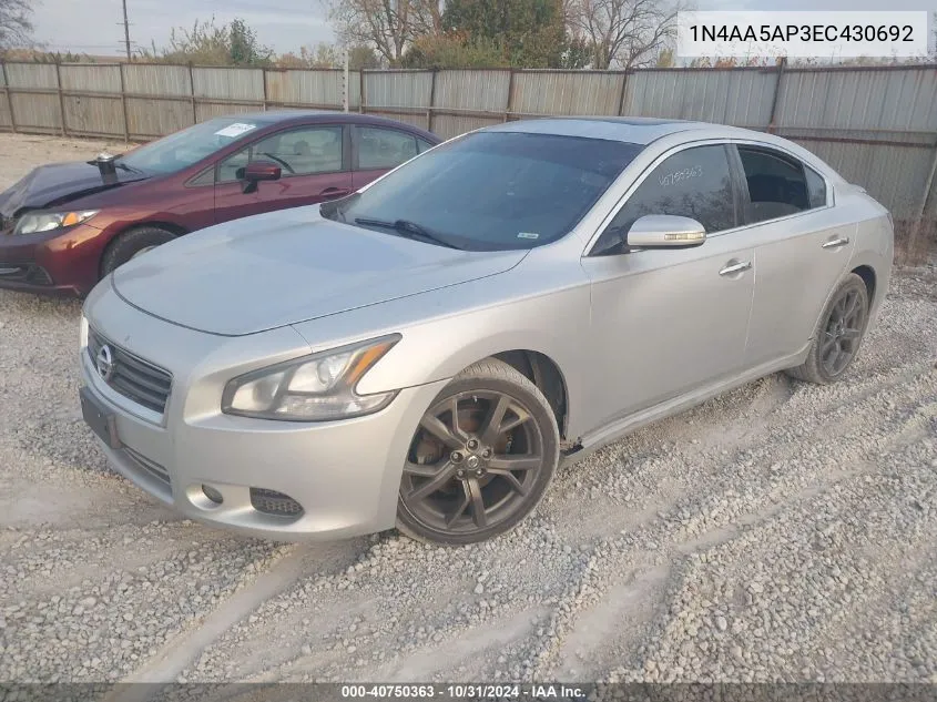 2014 Nissan Maxima 3.5 Sv VIN: 1N4AA5AP3EC430692 Lot: 40750363