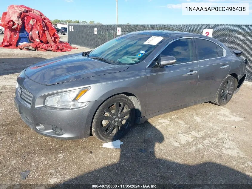 2014 Nissan Maxima 3.5 Sv VIN: 1N4AA5AP0EC496438 Lot: 40750830