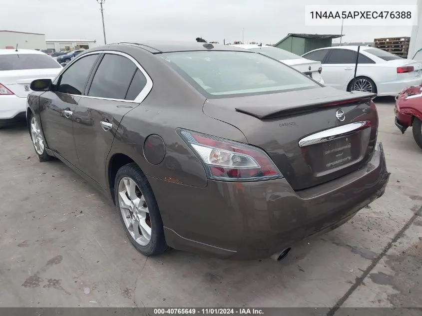 2014 Nissan Maxima 3.5 Sv VIN: 1N4AA5APXEC476388 Lot: 40765649