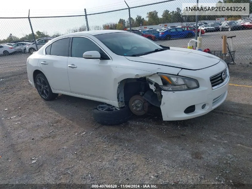 2014 Nissan Maxima S/Sv VIN: 1N4AA5AP2EC443224 Lot: 40766528