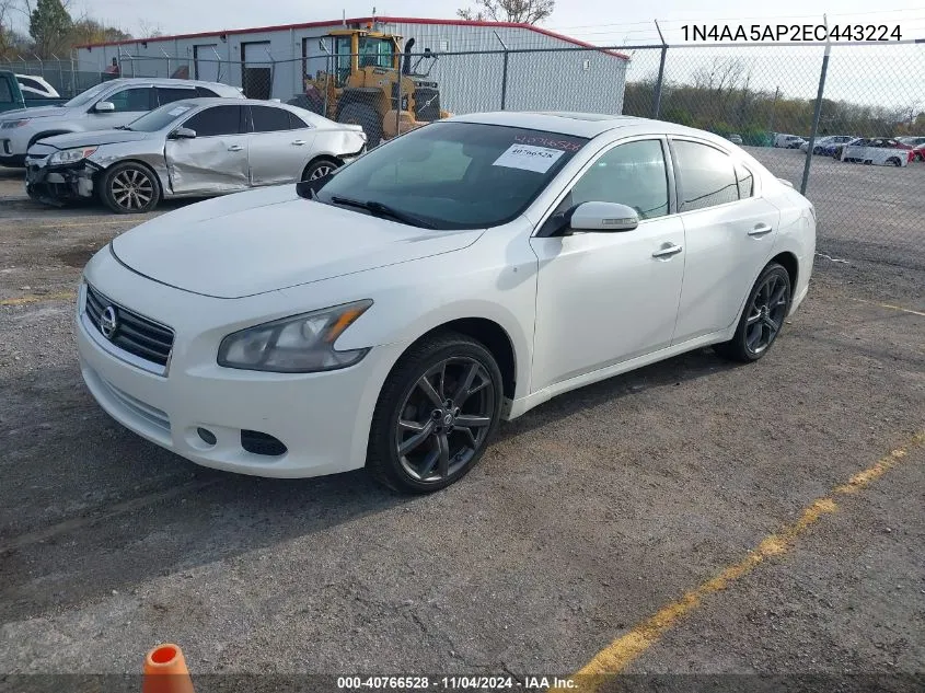 2014 Nissan Maxima S/Sv VIN: 1N4AA5AP2EC443224 Lot: 40766528