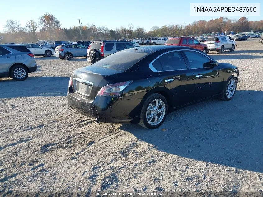 2014 Nissan Maxima 3.5 Sv VIN: 1N4AA5AP0EC487660 Lot: 40770001