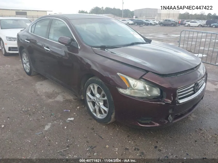 2014 Nissan Maxima 3.5 S VIN: 1N4AA5AP4EC447422 Lot: 40771921