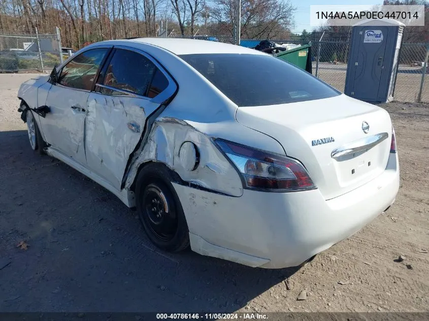 2014 Nissan Maxima 3.5 S VIN: 1N4AA5AP0EC447014 Lot: 40786146