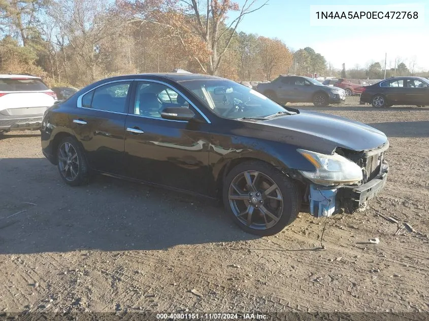 2014 Nissan Maxima 3.5 Sv W/Sport Pkg VIN: 1N4AA5AP0EC472768 Lot: 40801151