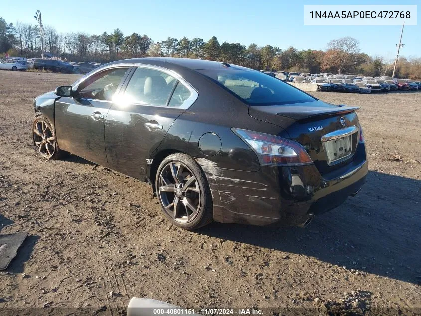 2014 Nissan Maxima 3.5 Sv W/Sport Pkg VIN: 1N4AA5AP0EC472768 Lot: 40801151