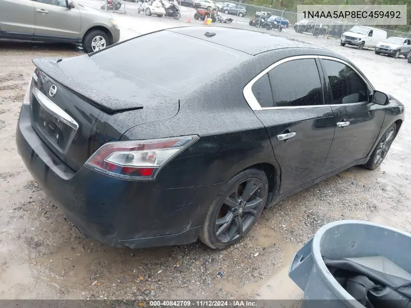 2014 Nissan Maxima 3.5 Sv VIN: 1N4AA5AP8EC459492 Lot: 40842709