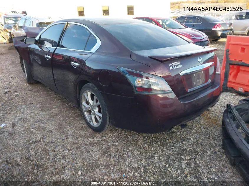 2014 Nissan Maxima 3.5 S/3.5 Sv VIN: 1N4AA5AP4EC482526 Lot: 40917381