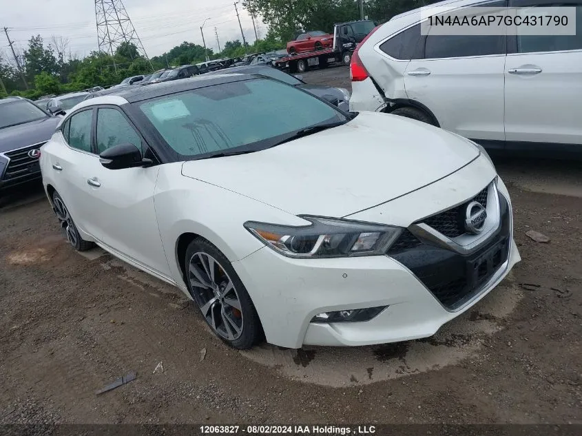 2016 Nissan Maxima 3.5S/Sv/Sl/Sr/Plat VIN: 1N4AA6AP7GC431790 Lot: 12063827