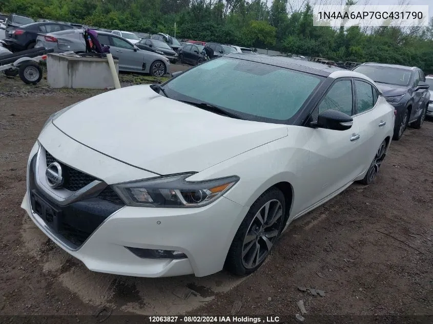 2016 Nissan Maxima 3.5S/Sv/Sl/Sr/Plat VIN: 1N4AA6AP7GC431790 Lot: 12063827