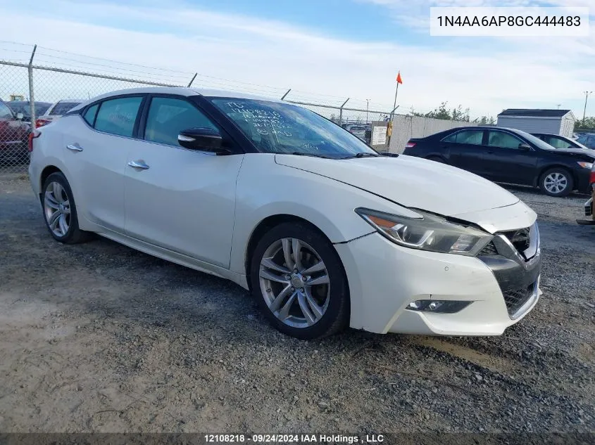 2016 Nissan Maxima VIN: 1N4AA6AP8GC444483 Lot: 12108218