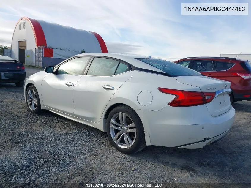 2016 Nissan Maxima VIN: 1N4AA6AP8GC444483 Lot: 12108218