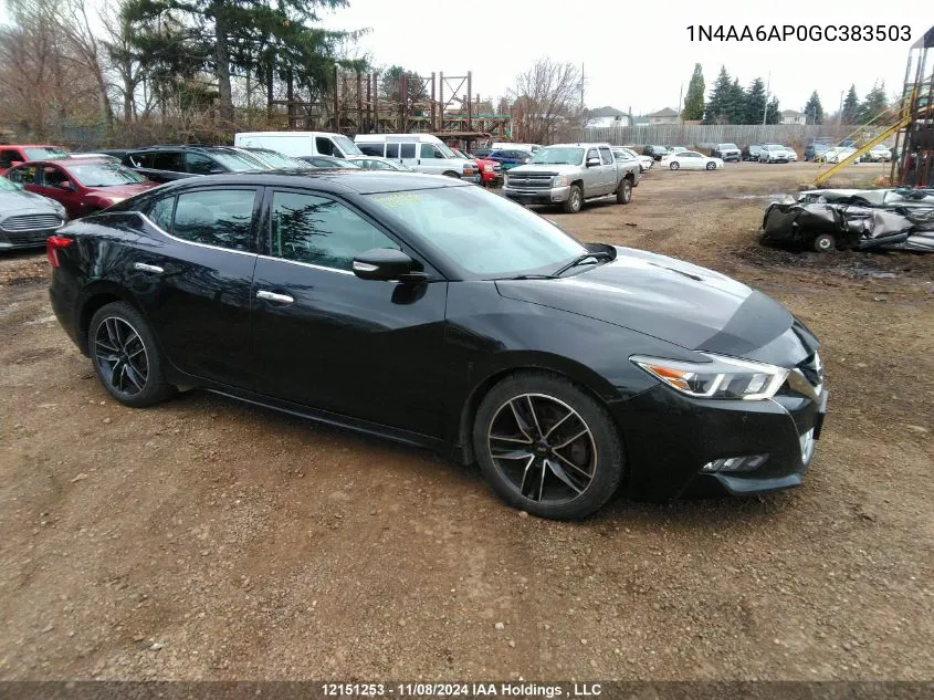 2016 Nissan Maxima 3.5S/Sv/Sl/Sr/Plat VIN: 1N4AA6AP0GC383503 Lot: 12151253