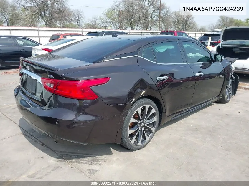 2016 Nissan Maxima 3.5 Sr VIN: 1N4AA6AP7GC424239 Lot: 38902271