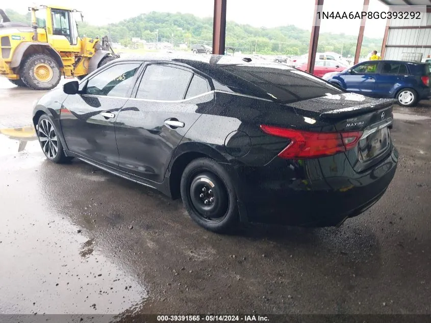 2016 Nissan Maxima 3.5 Sr VIN: 1N4AA6AP8GC393292 Lot: 39391565