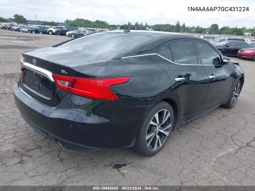 1N4AA6AP7GC431224 2016 Nissan Maxima 3.5 Platinum/3.5 S/3.5 Sl/3.5 Sr/3.5 Sv