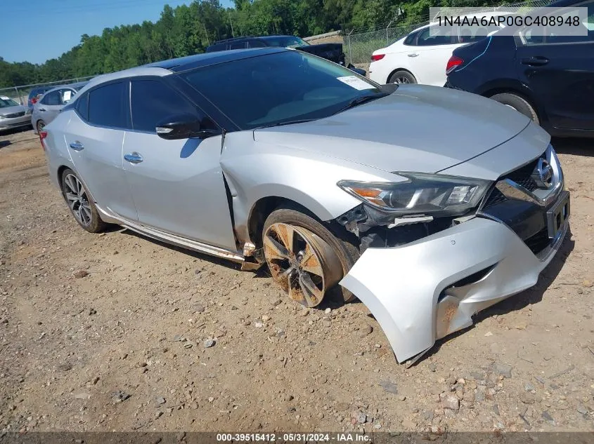 2016 Nissan Maxima 3.5 Sl VIN: 1N4AA6AP0GC408948 Lot: 39515412