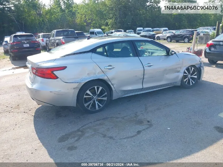 2016 Nissan Maxima 3.5S/Sv/Sl/Sr/Plat VIN: 1N4AA6AP6GC904076 Lot: 39706738